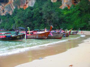 Fishing boats on Railey Beach
